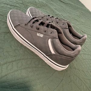 Size 8 grey checker lace up vans